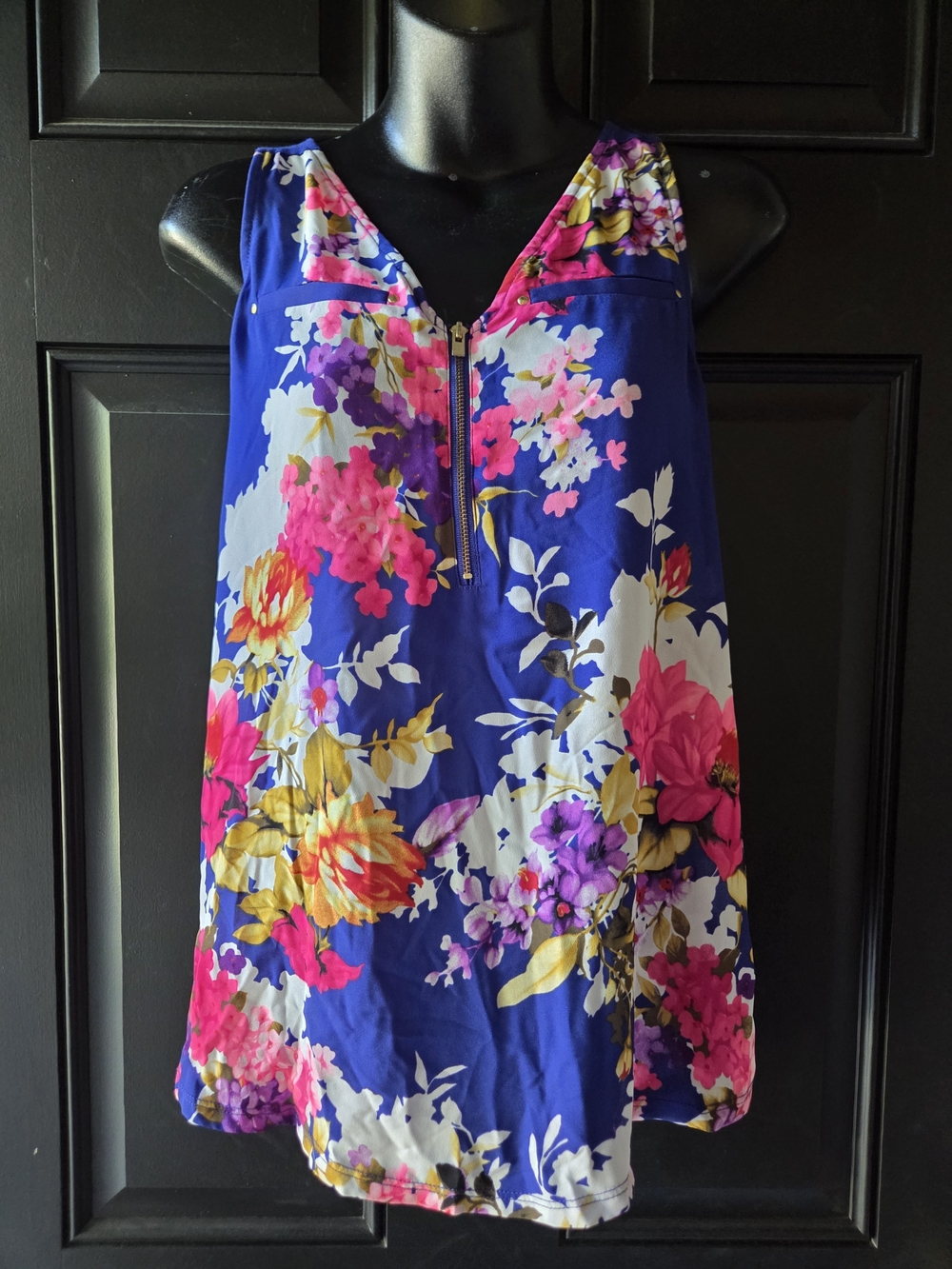 Express Zip-Front Sleeveless Top